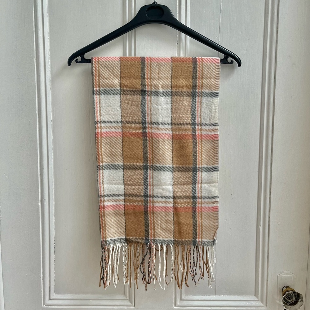 Plaid Fringe Scarf